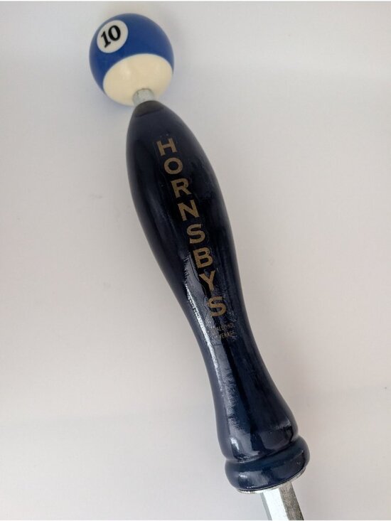 Hornsbys Other - Hornsby's Tap Handle Blue 10 Billiard Ball Wood Draft Beer Cider Pub Decor